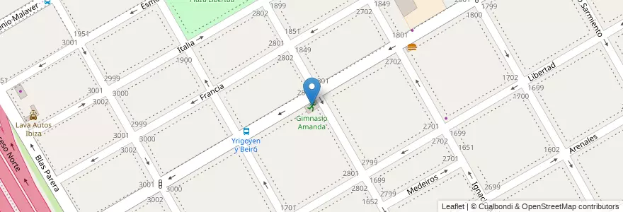 Mapa de ubicacion de Gimnasio Amanda en Arjantin, Buenos Aires, Partido De Vicente López, Vicente López.