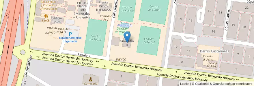 Mapa de ubicacion de Gimnasio B en アルゼンチン, サルタ州, Capital, Municipio De Salta, Salta.