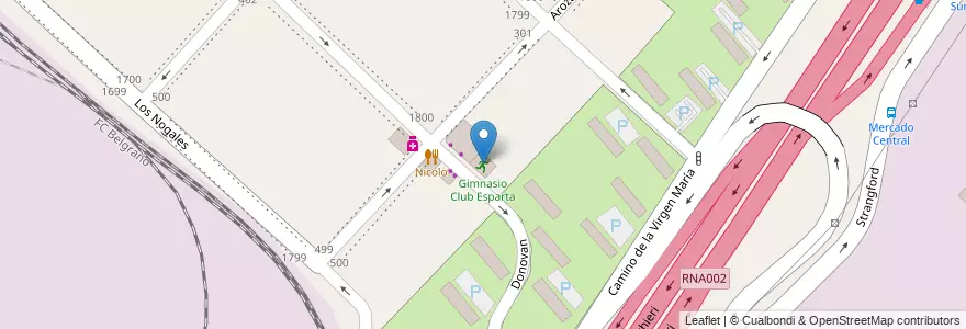Mapa de ubicacion de Gimnasio Club Esparta en Argentinië, Buenos Aires, Partido De La Matanza, Tapiales.