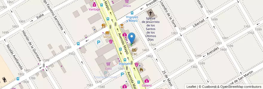 Mapa de ubicacion de Gimnasio Codigo en Argentinië, Buenos Aires, Partido De Vicente López, Vicente López.