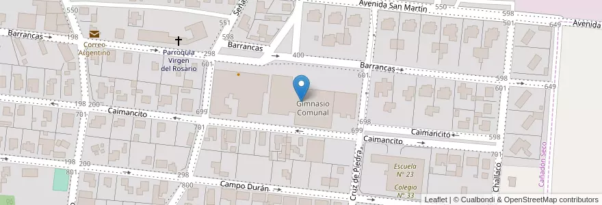 Mapa de ubicacion de Gimnasio Comunal en Arjantin, Şili, Santa Cruz, Comisión De Fomento De Cañadón Seco, Deseado, Cañadón Seco.