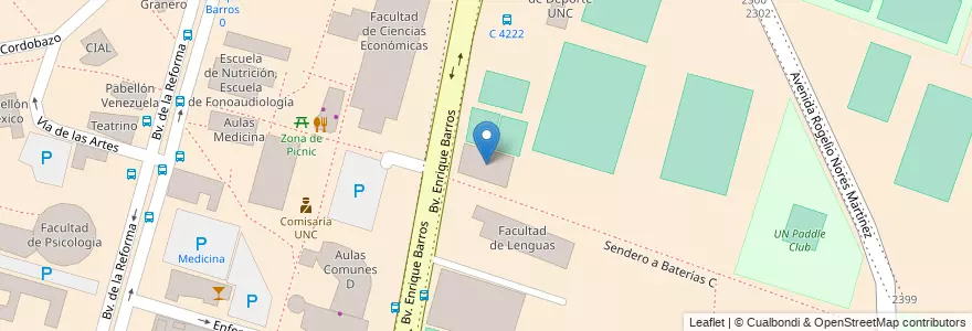 Mapa de ubicacion de Gimnasio (en construcción) en الأرجنتين, Córdoba, Departamento Capital, Pedanía Capital, Córdoba, Municipio De Córdoba.