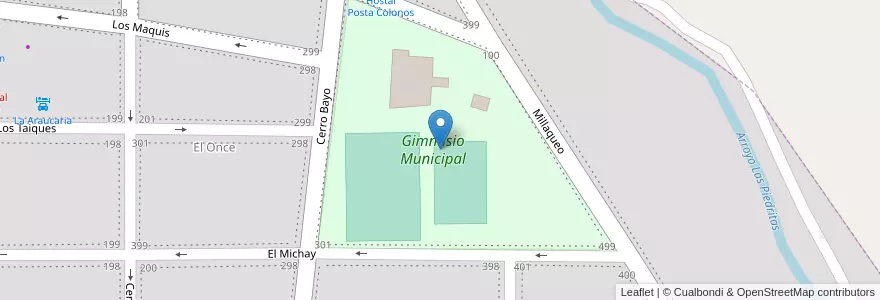 Mapa de ubicacion de Gimnasio Municipal en アルゼンチン, チリ, ネウケン州, Departamento Los Lagos, Villa La Angostura, Villa La Angostura.