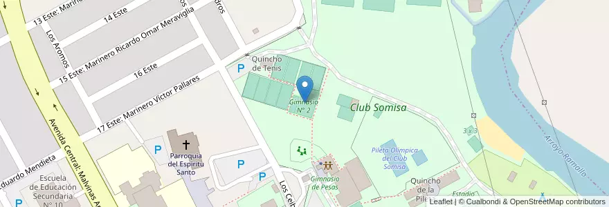 Mapa de ubicacion de Gimnasio N° 2 en Аргентина, Буэнос-Айрес, Partido De San Nicolás, San Nicolás De Los Arroyos.