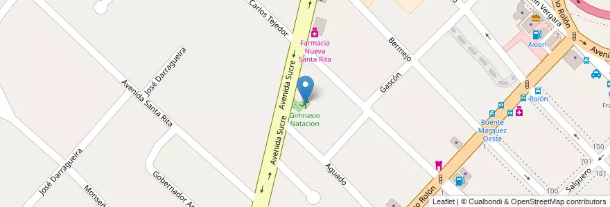Mapa de ubicacion de Gimnasio Natacion en Argentine, Province De Buenos Aires, Partido De San Isidro, Boulogne Sur Mer.