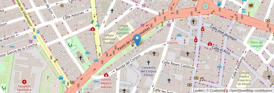 Mapa de ubicacion de Gimnasio Osaka en Spagna, Castilla Y León, Salamanca, Campo De Salamanca, Salamanca.
