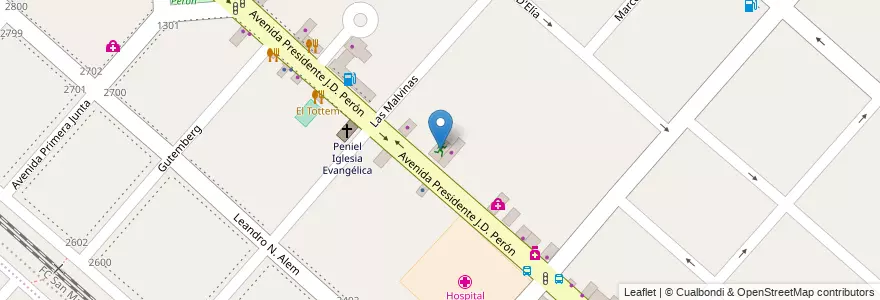 Mapa de ubicacion de Gimnasio Perana en Arjantin, Buenos Aires, Partido De San Miguel, San Miguel.
