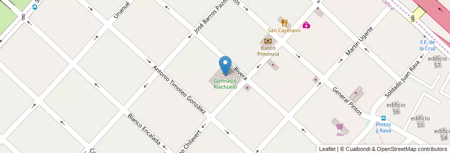 Mapa de ubicacion de Gimnasio Riachuelo en Argentinië, Buenos Aires, Partido De La Matanza, Villa Celina.