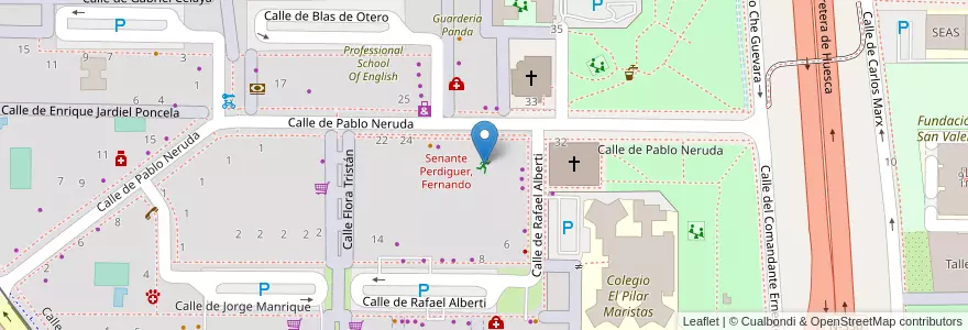 Mapa de ubicacion de Gimnasio Seul en 西班牙, Aragón, 萨拉戈萨, Zaragoza, 萨拉戈萨.