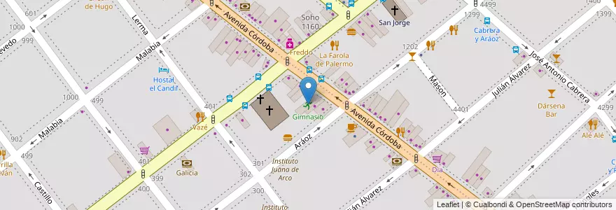 Mapa de ubicacion de Gimnasio, Villa Crespo en Argentina, Ciudad Autónoma De Buenos Aires, Buenos Aires, Comuna 15.