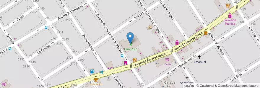 Mapa de ubicacion de Gimnasio, Villa del Parque en 阿根廷, Ciudad Autónoma De Buenos Aires, 布宜诺斯艾利斯, Comuna 11.