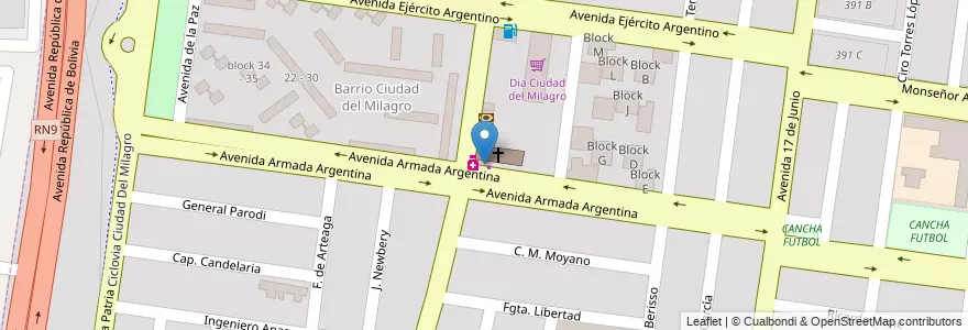 Mapa de ubicacion de Gimnasio en الأرجنتين, Salta, Capital, Municipio De Salta.