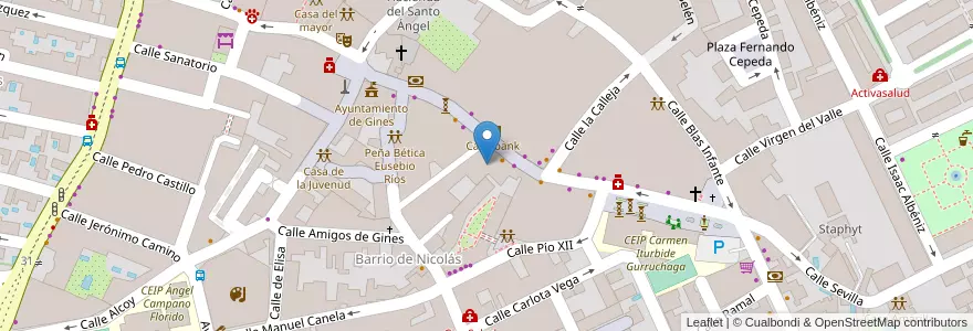 Mapa de ubicacion de Gines en スペイン, アンダルシア州, Sevilla, Gines.
