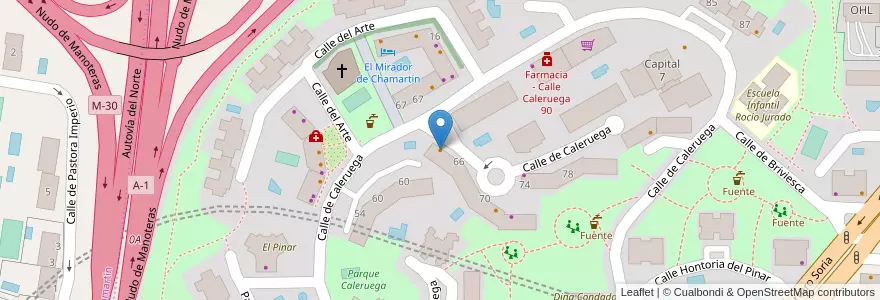 Mapa de ubicacion de Gino’s en إسبانيا, منطقة مدريد, منطقة مدريد, Área Metropolitana De Madrid Y Corredor Del Henares, مدريد.