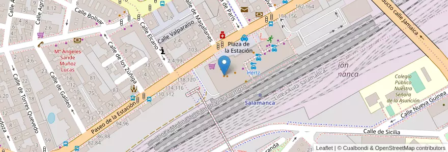 Mapa de ubicacion de Ginos en Spanien, Kastilien Und León, Salamanca, Campo De Salamanca, Salamanca.