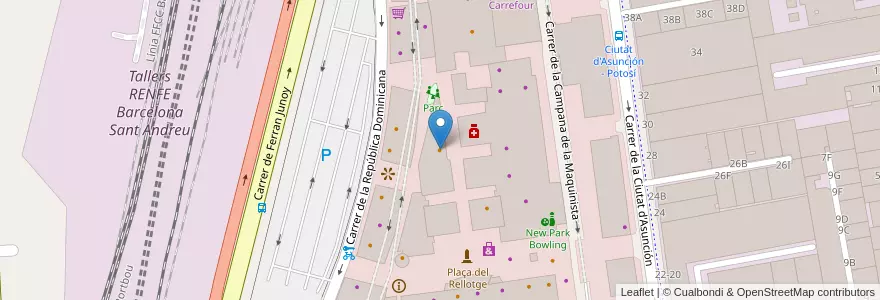 Mapa de ubicacion de Ginos en Espanha, Catalunha, Barcelona, Barcelonès, Barcelona.