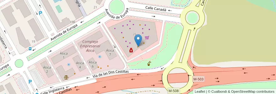 Mapa de ubicacion de Ginos en 西班牙, Comunidad De Madrid, Comunidad De Madrid, Área Metropolitana De Madrid Y Corredor Del Henares, Pozuelo De Alarcón.