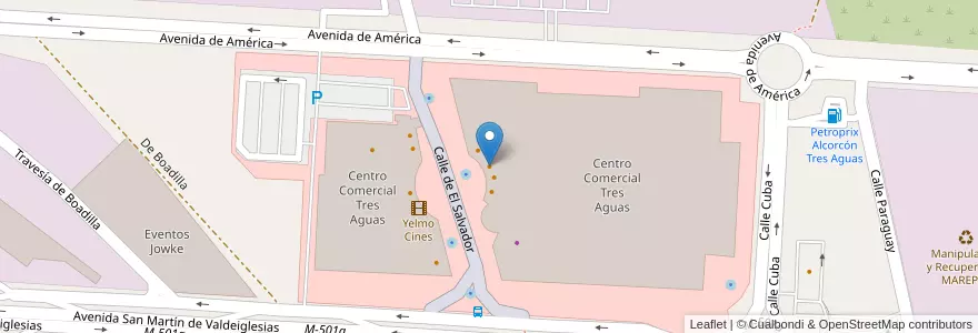 Mapa de ubicacion de Ginos Tres Aguas en إسبانيا, منطقة مدريد, منطقة مدريد, Área Metropolitana De Madrid Y Corredor Del Henares, Alcorcón.
