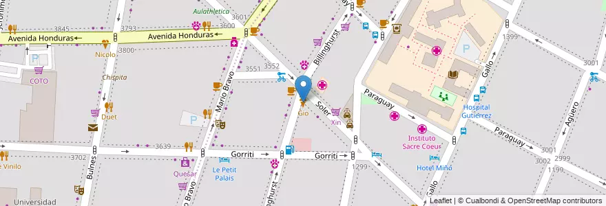 Mapa de ubicacion de Gio, Recoleta en アルゼンチン, Ciudad Autónoma De Buenos Aires, Comuna 2, ブエノスアイレス.