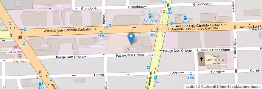 Mapa de ubicacion de Giorgi en Argentinië, Santa Fe, Departamento Rosario, Municipio De Rosario, Rosario.