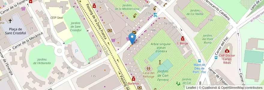 Mapa de ubicacion de Giorno" Bar Abuela Ores en スペイン, カタルーニャ州, Barcelona, バルサルネス, Barcelona.