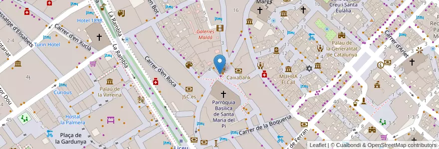 Mapa de ubicacion de Giovanni en 스페인, Catalunya, Barcelona, Barcelonès, 바르셀로나.