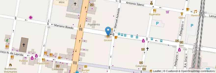 Mapa de ubicacion de Girasol en Arjantin, Buenos Aires, Partido De Lomas De Zamora, Lomas De Zamora.