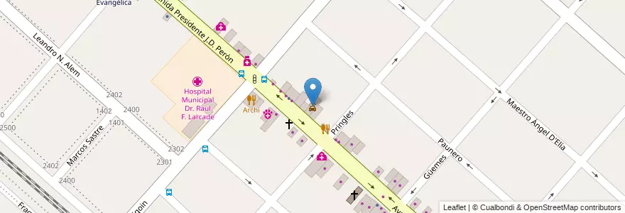 Mapa de ubicacion de Giribaldi's en Arjantin, Buenos Aires, Partido De San Miguel, San Miguel.