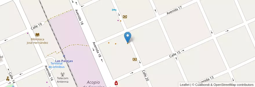 Mapa de ubicacion de Gitana en Argentinien, Santa Fe, Departamento Belgrano, Municipio De Las Parejas, Las Parejas.