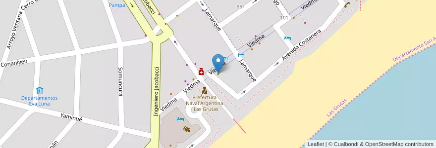 Mapa de ubicacion de Gitano Pub en Argentine, Province De Río Negro, Departamento San Antonio, Las Grutas.