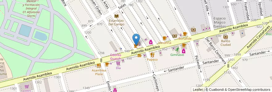 Mapa de ubicacion de Giuseppe Helados & Café, Parque Chacabuco en Arjantin, Ciudad Autónoma De Buenos Aires, Comuna 7, Buenos Aires.