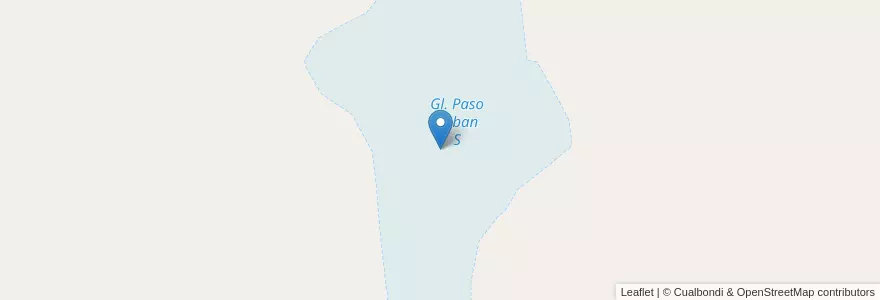 Mapa de ubicacion de Gl. Paso Beban S en Argentina, Departamento Ushuaia, Chile, Wilayah Tierra Del Fuego.