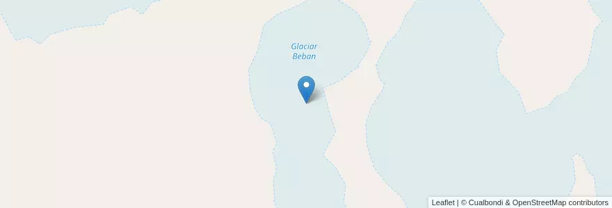 Mapa de ubicacion de Glaciar Beban en Argentinië, Departamento Ushuaia, Chili, Vuurland.