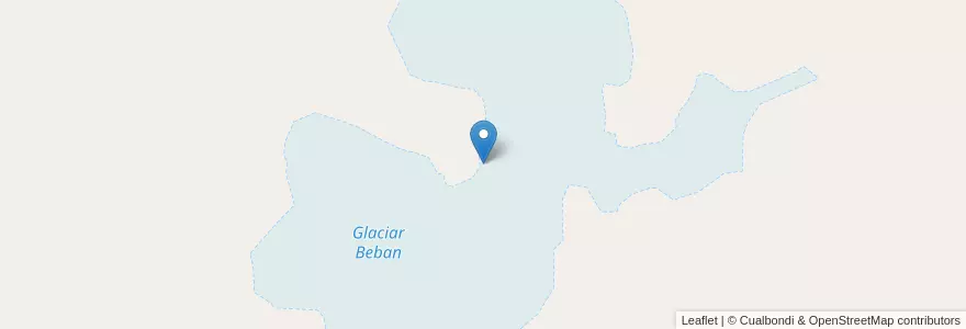 Mapa de ubicacion de Glaciar Beban en Argentina, Departamento Ushuaia, Cile, Terra Del Fuoco.