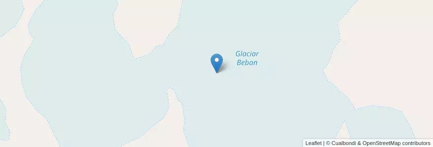 Mapa de ubicacion de Glaciar Beban en Argentina, Departamento Ushuaia, Chile, Tierra Del Fuego Province.