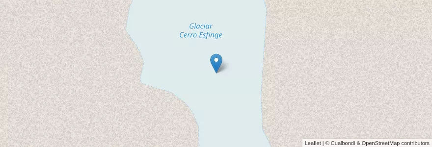 Mapa de ubicacion de Glaciar Cerro Esfinge en Argentina, Departamento Ushuaia, Chile, Tierra Del Fuego.