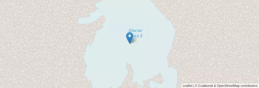 Mapa de ubicacion de Glaciar Chico E en Arjantin, Departamento Ushuaia, Şili, Tierra Del Fuego.