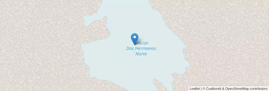 Mapa de ubicacion de Glaciar Dos Hermanos Norte en 아르헨티나, Departamento Ushuaia, 칠레, 티에라델푸에고주.