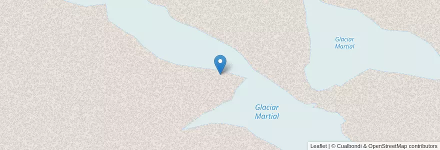 Mapa de ubicacion de Glaciar Martial en Argentina, Departamento Ushuaia, Cile, Terra Del Fuoco.