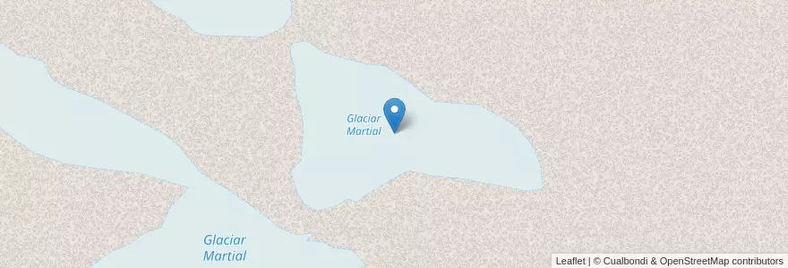 Mapa de ubicacion de Glaciar Martial en Argentina, Departamento Ushuaia, Chile, Tierra Del Fuego.