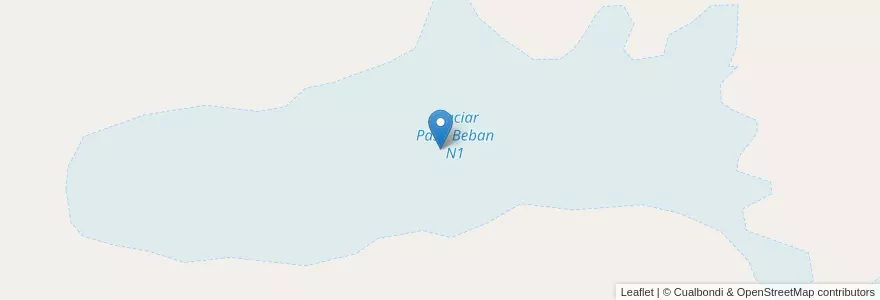 Mapa de ubicacion de Glaciar Paso Beban N1 en Argentina, Departamento Ushuaia, Chile, Tierra Del Fuego Province.