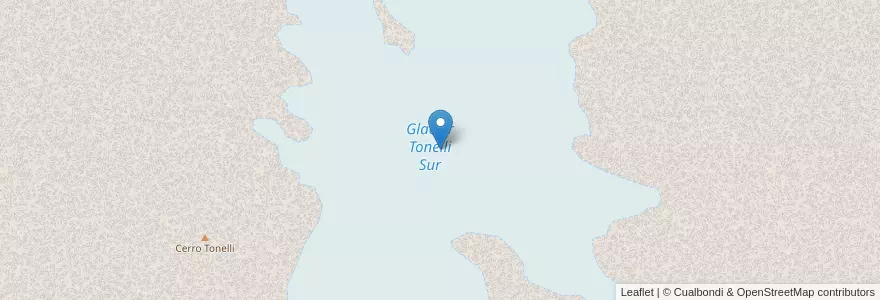 Mapa de ubicacion de Glaciar Tonelli Sur en Аргентина, Ушуая (Департамент), Чили, Огненная Земля, Антарктида И Острова Южной Атлантики.
