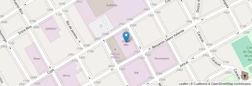 Mapa de ubicacion de Global Met en Arjantin, Buenos Aires, Partido De San Isidro, Martínez.