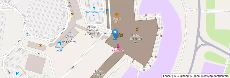 Mapa de ubicacion de Global Vip Transfer S.A. en Аргентина, Буэнос-Айрес, Partido De Ezeiza, Aeropuerto Internacional Ezeiza.