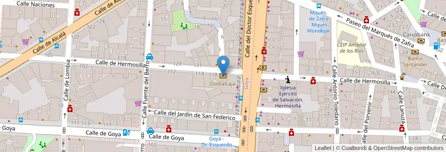Mapa de ubicacion de Globalcaja en Spagna, Comunidad De Madrid, Comunidad De Madrid, Área Metropolitana De Madrid Y Corredor Del Henares, Madrid.