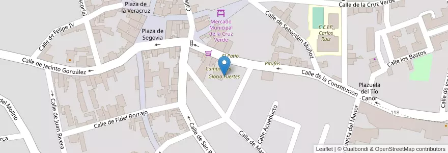 Mapa de ubicacion de Gloria Fuertes en Spanje, Comunidad De Madrid, Comunidad De Madrid, Comarca Sur, Navalcarnero.
