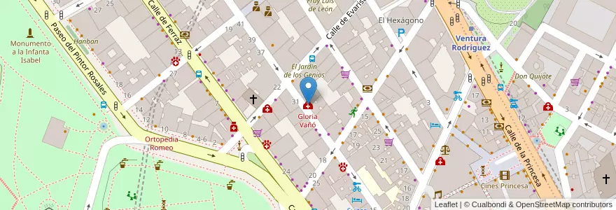 Mapa de ubicacion de Gloria Vañó en Spain, Community Of Madrid, Community Of Madrid, Área Metropolitana De Madrid Y Corredor Del Henares, Madrid.