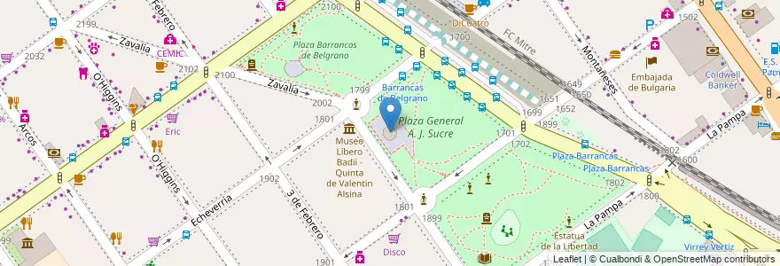 Mapa de ubicacion de Glorieta Antonio Malvagni, Belgrano en Argentina, Autonomous City Of Buenos Aires, Autonomous City Of Buenos Aires, Comuna 13.