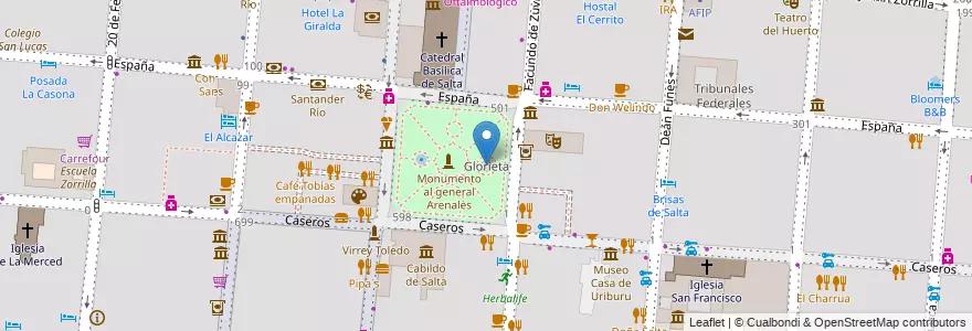 Mapa de ubicacion de Glorieta en Argentina, Salta, Capital, Municipio De Salta, Salta.