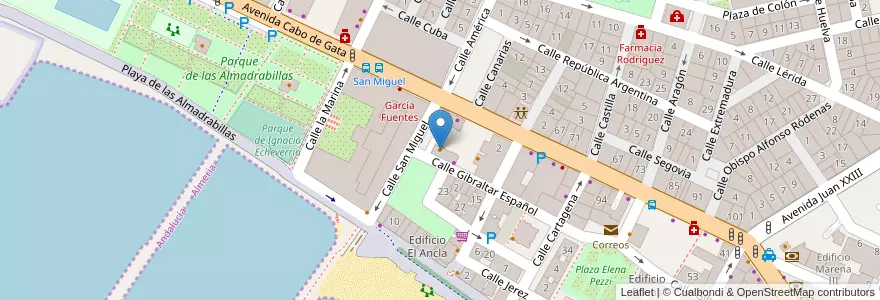 Mapa de ubicacion de Glow Cafe en Spanien, Andalusien, Almería, Almería.